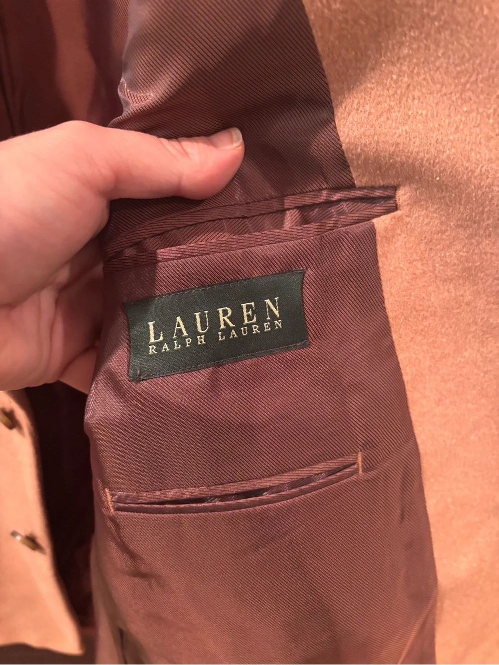 Lauren Ralph Lauren Camel Wool Silk Cashmere Sport Coat Blazer 40R Men’s
